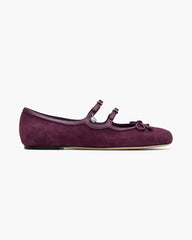 Marc Jacobs The Suede Kiki Ballerina Dark Plum SHOES