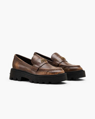 Marc Jacobs The Distressed Leather Frankie Loafer Ebony SHOES