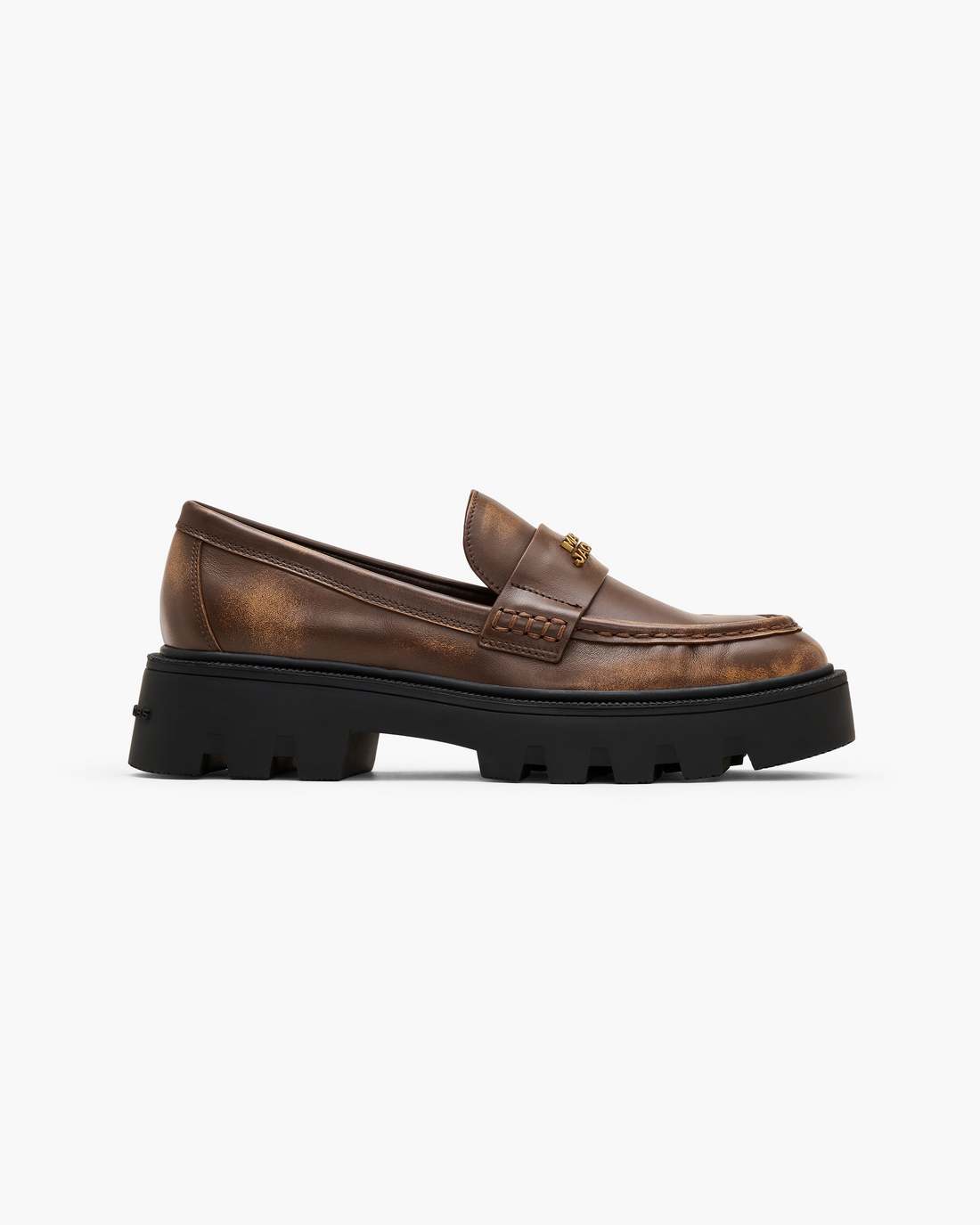 Marc Jacobs The Distressed Leather Frankie Loafer Ebony SHOES