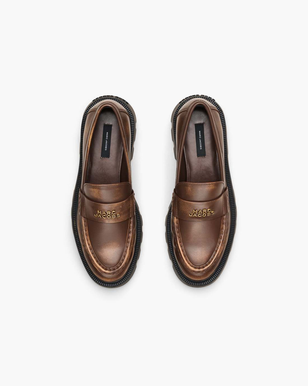 Marc Jacobs The Distressed Leather Frankie Loafer Ebony SHOES