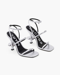 Marc Jacobs The Metallic Leather Daisy Heel Silver SHOES|NEW ARRIVALS