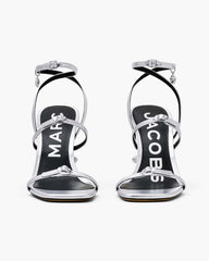 Marc Jacobs The Metallic Leather Daisy Heel Silver SHOES|NEW ARRIVALS