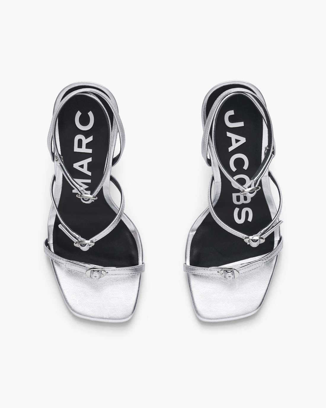 Marc Jacobs The Metallic Leather Daisy Heel Silver SHOES|NEW ARRIVALS
