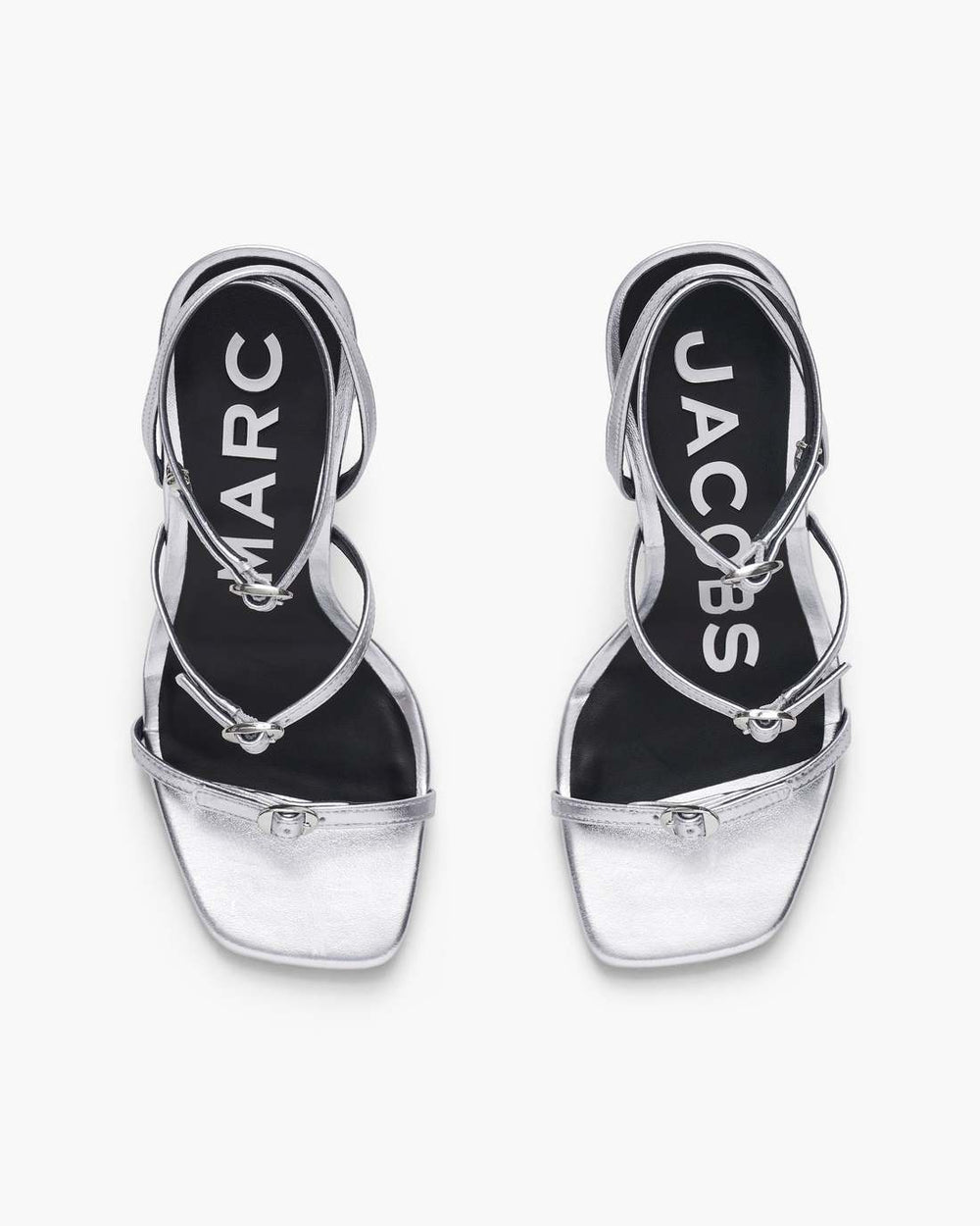 Marc Jacobs The Metallic Leather Daisy Heel Silver SHOES|NEW ARRIVALS