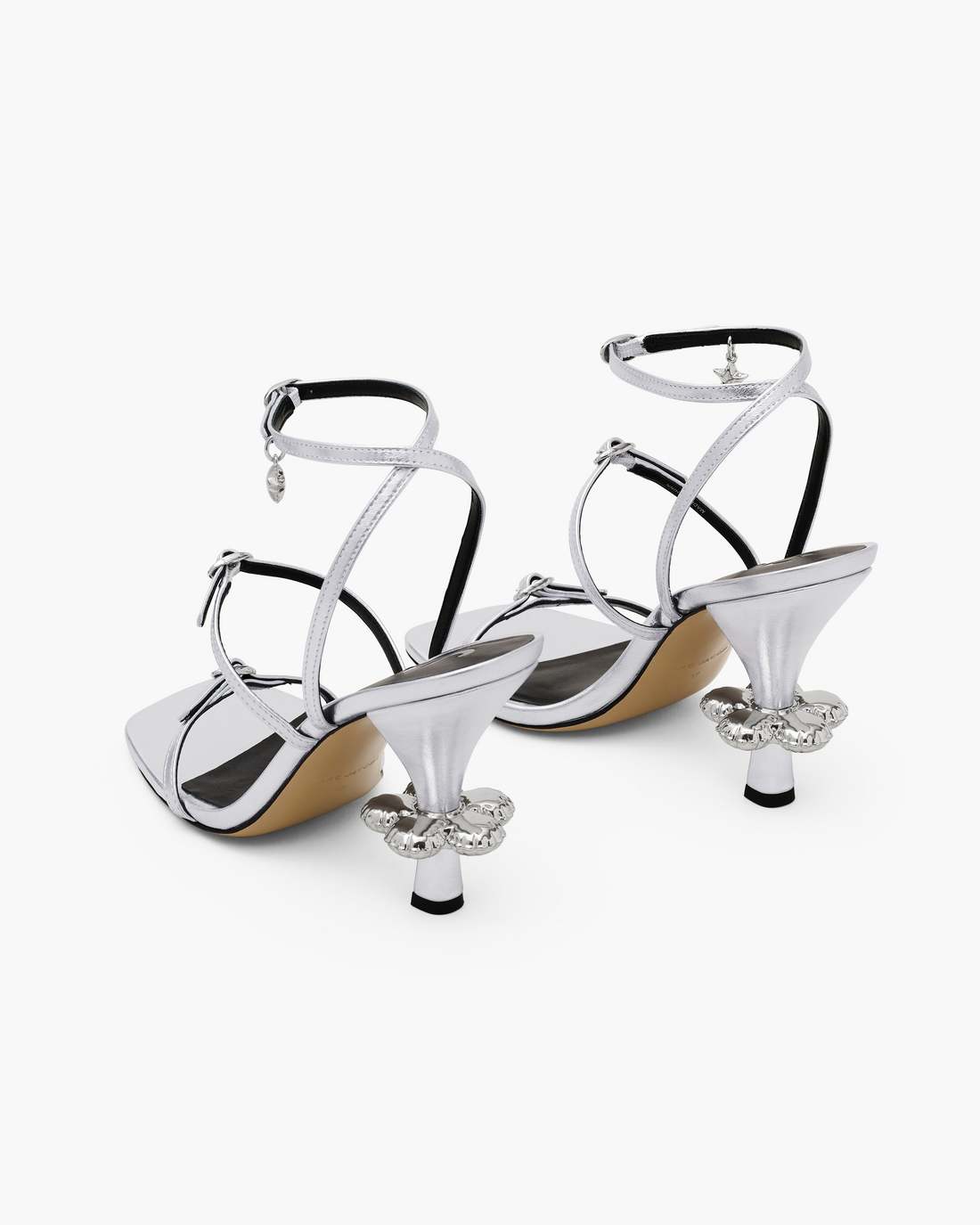 Marc Jacobs The Metallic Leather Daisy Heel Silver SHOES|NEW ARRIVALS