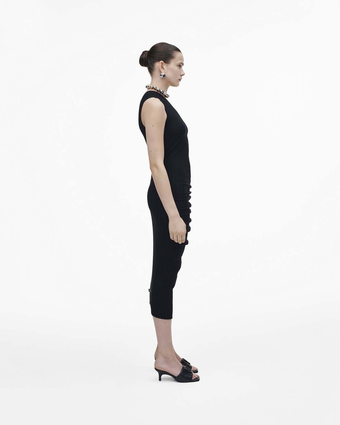 Marc Jacobs The Leather J Marc Heeled Sandal Black SHOES