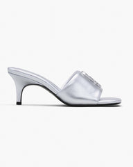 Marc Jacobs The Metallic J Marc Heeled Sandal Silver SHOES