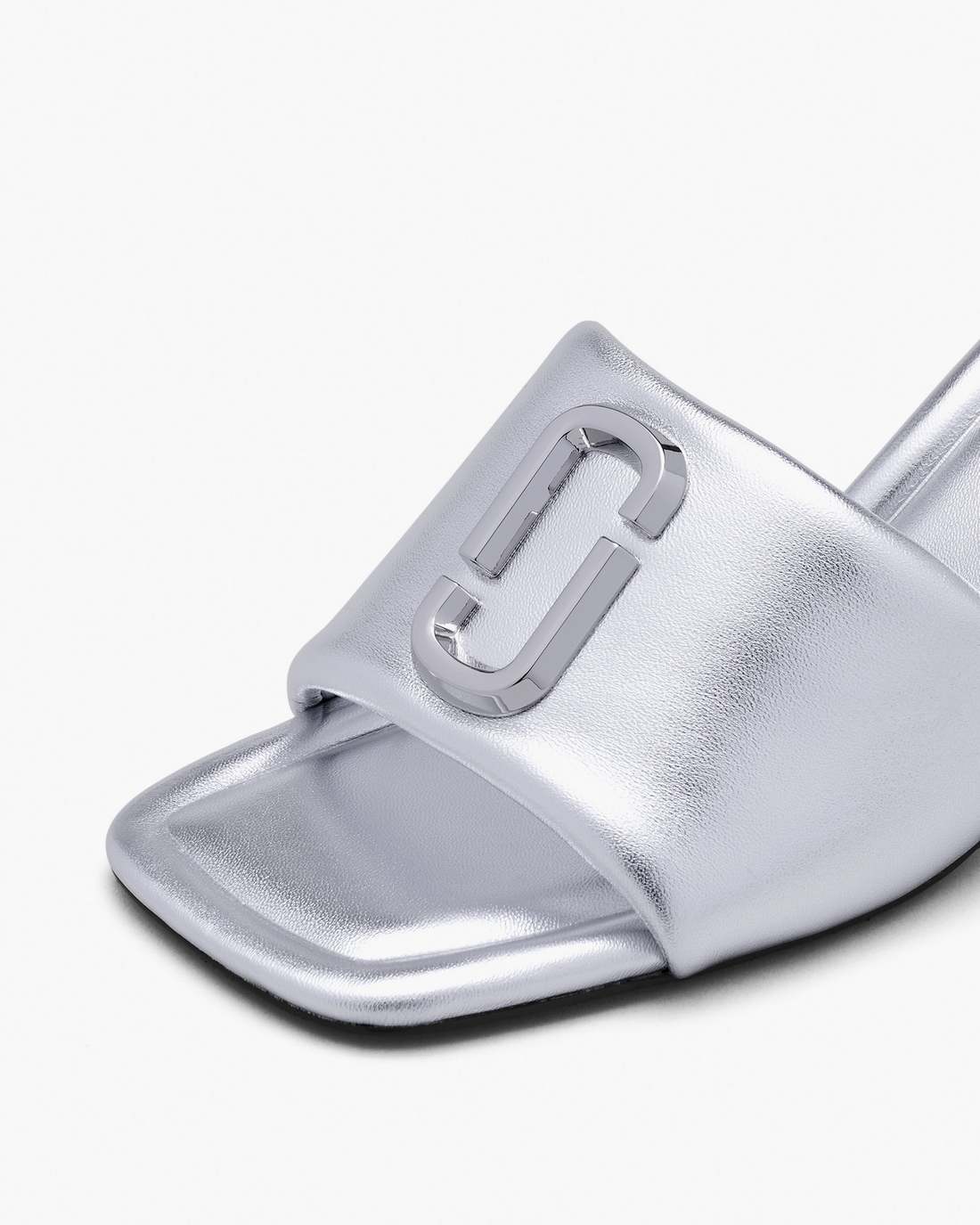 Marc Jacobs The Metallic J Marc Heeled Sandal Silver SHOES