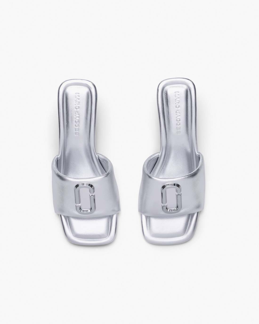 Marc Jacobs The Metallic J Marc Heeled Sandal Silver SHOES