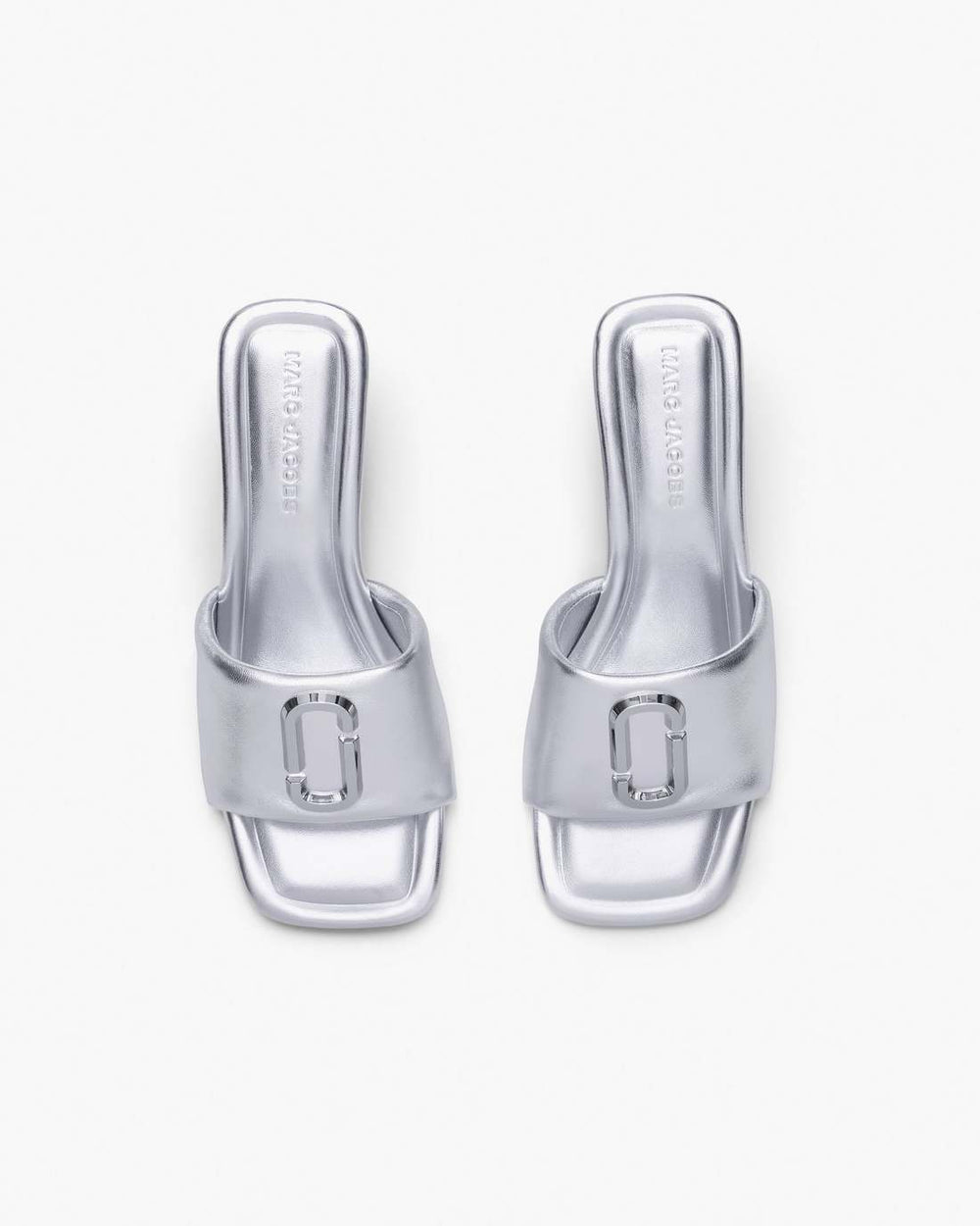 Marc Jacobs The Metallic J Marc Heeled Sandal Silver SHOES