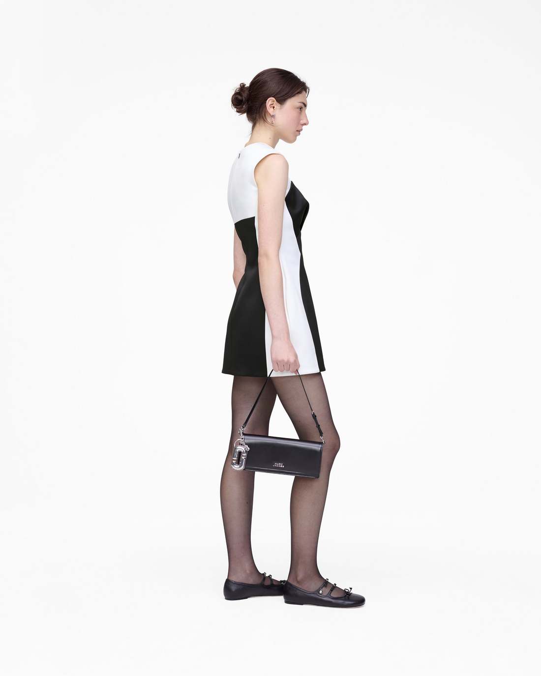 Marc Jacobs Seamed Up Satin Dress Black/White READY TO WEAR|NEW ARRIVALS