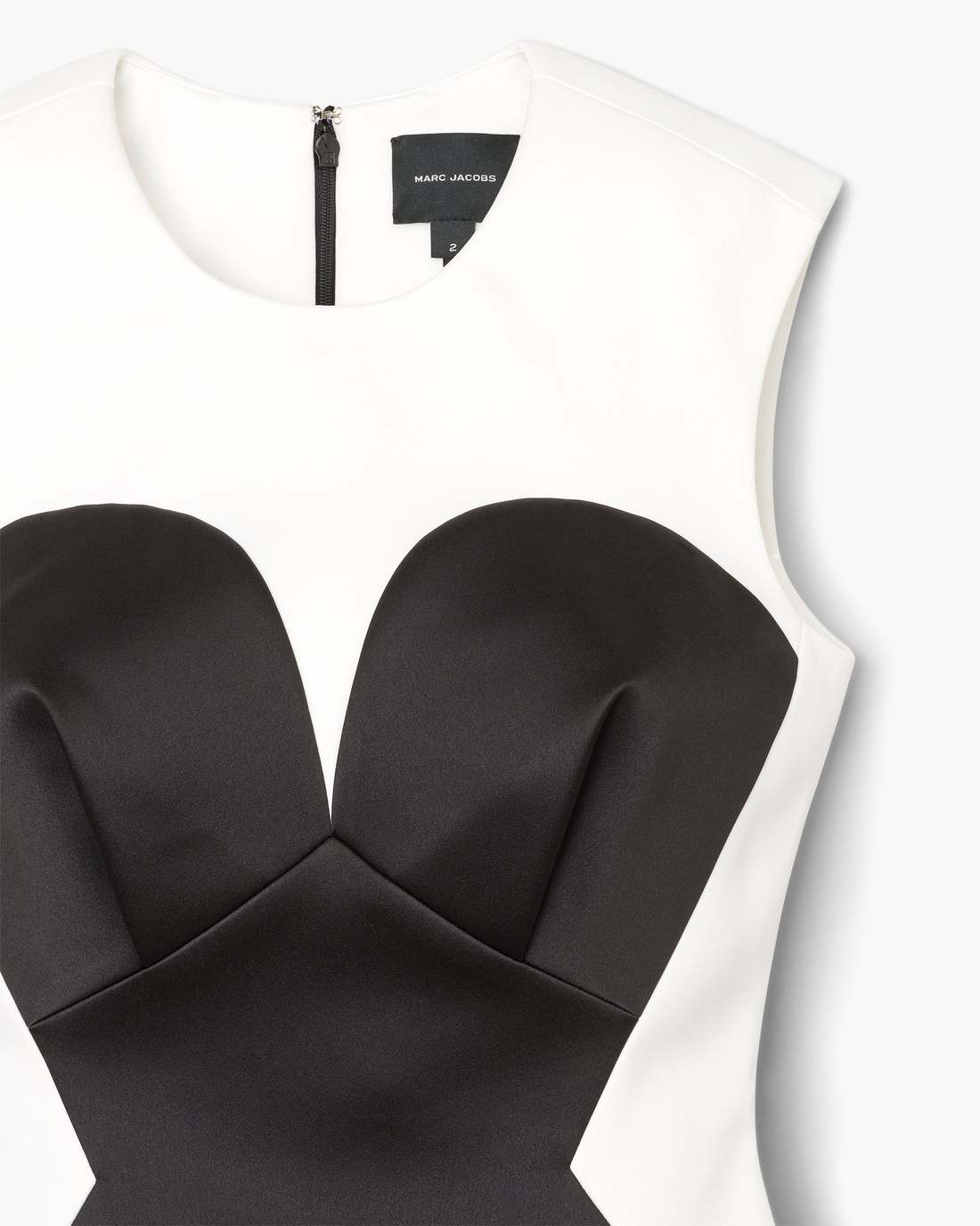 Marc Jacobs Seamed Up Satin Dress Black/White READY TO WEAR|NEW ARRIVALS