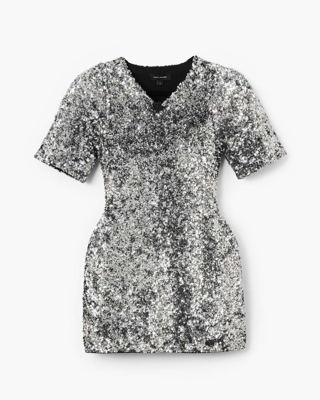 Marc Jacobs Sequin V-Neck Knit Dress Silver READY TO WEAR|NEW ARRIVALS