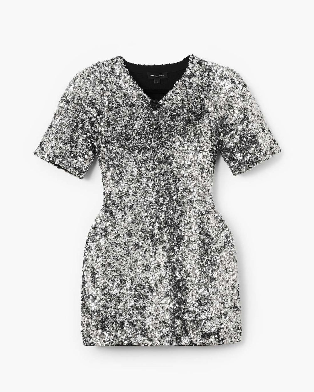 Marc Jacobs Sequin V-Neck Knit Dress Silver READY TO WEAR|NEW ARRIVALS