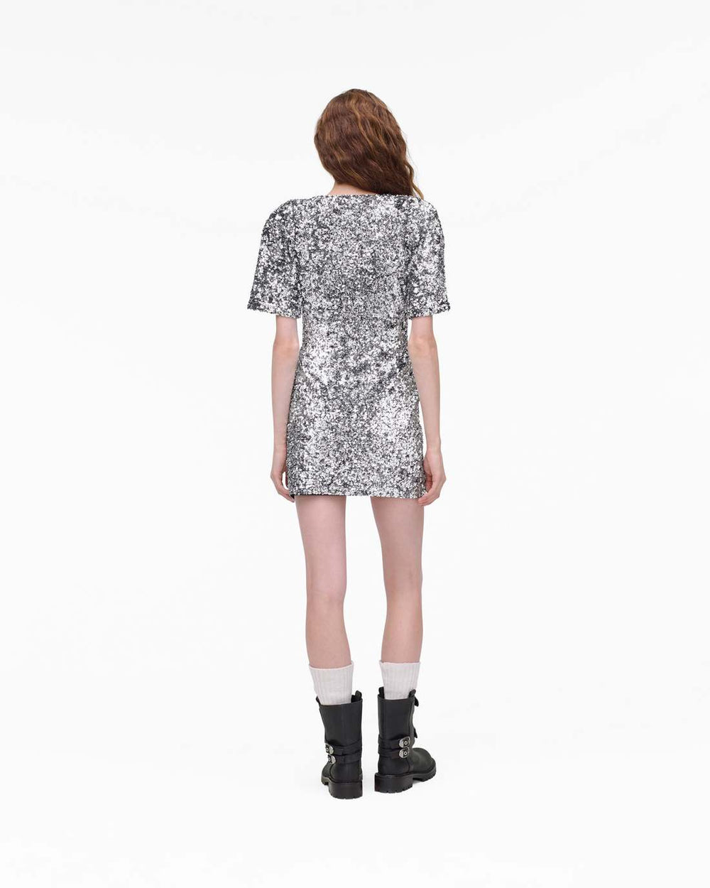 Marc Jacobs Sequin V-Neck Knit Dress Silver READY TO WEAR|NEW ARRIVALS