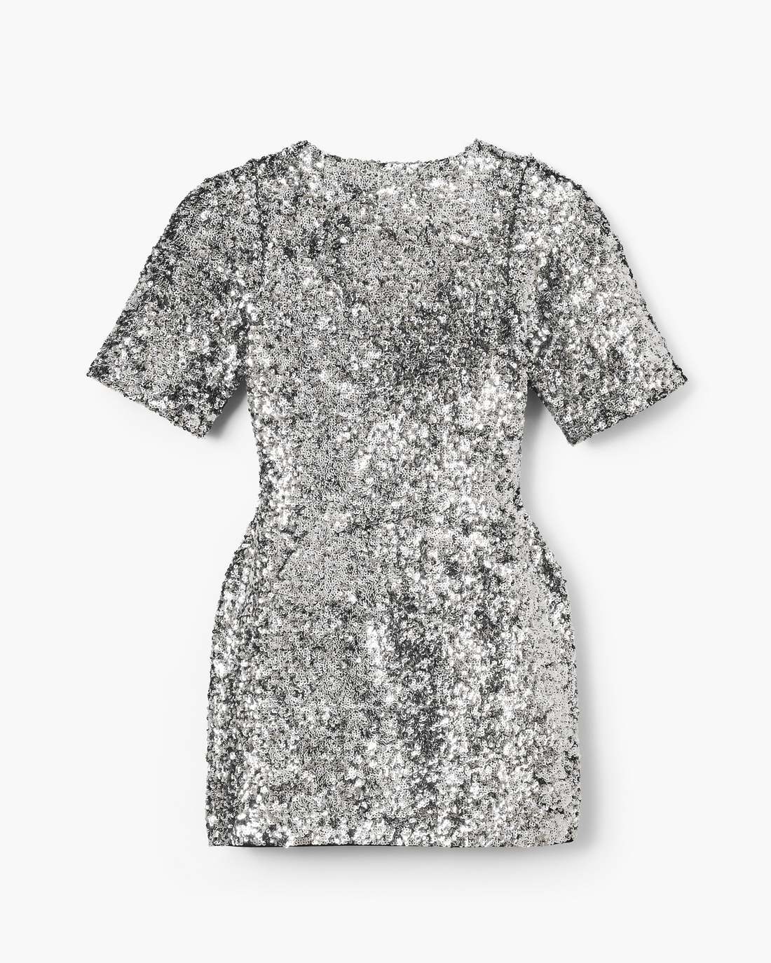 Marc Jacobs Sequin V-Neck Knit Dress Silver READY TO WEAR|NEW ARRIVALS