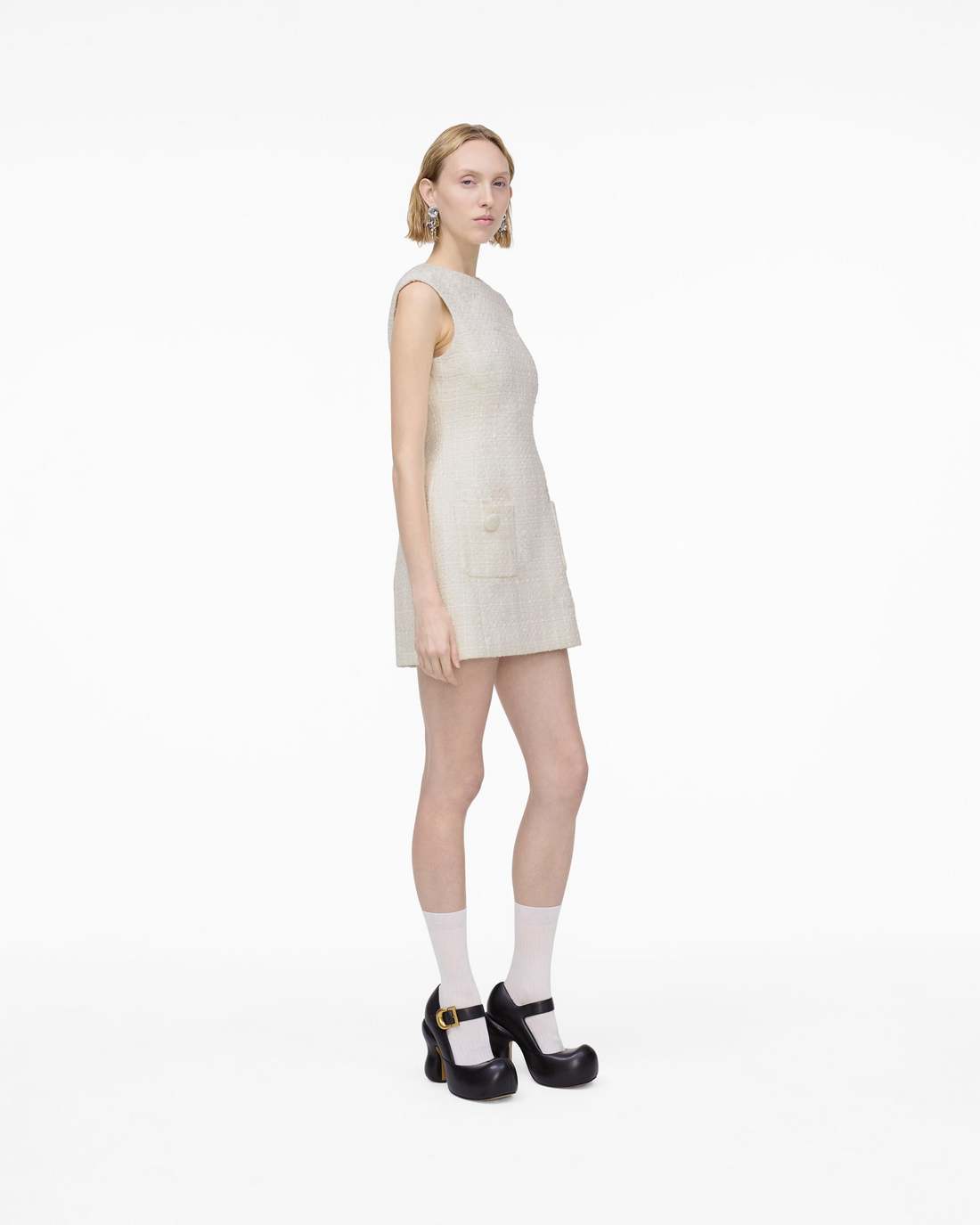 Marc Jacobs Sculptural Tweed Dress Ivory READY TO WEAR