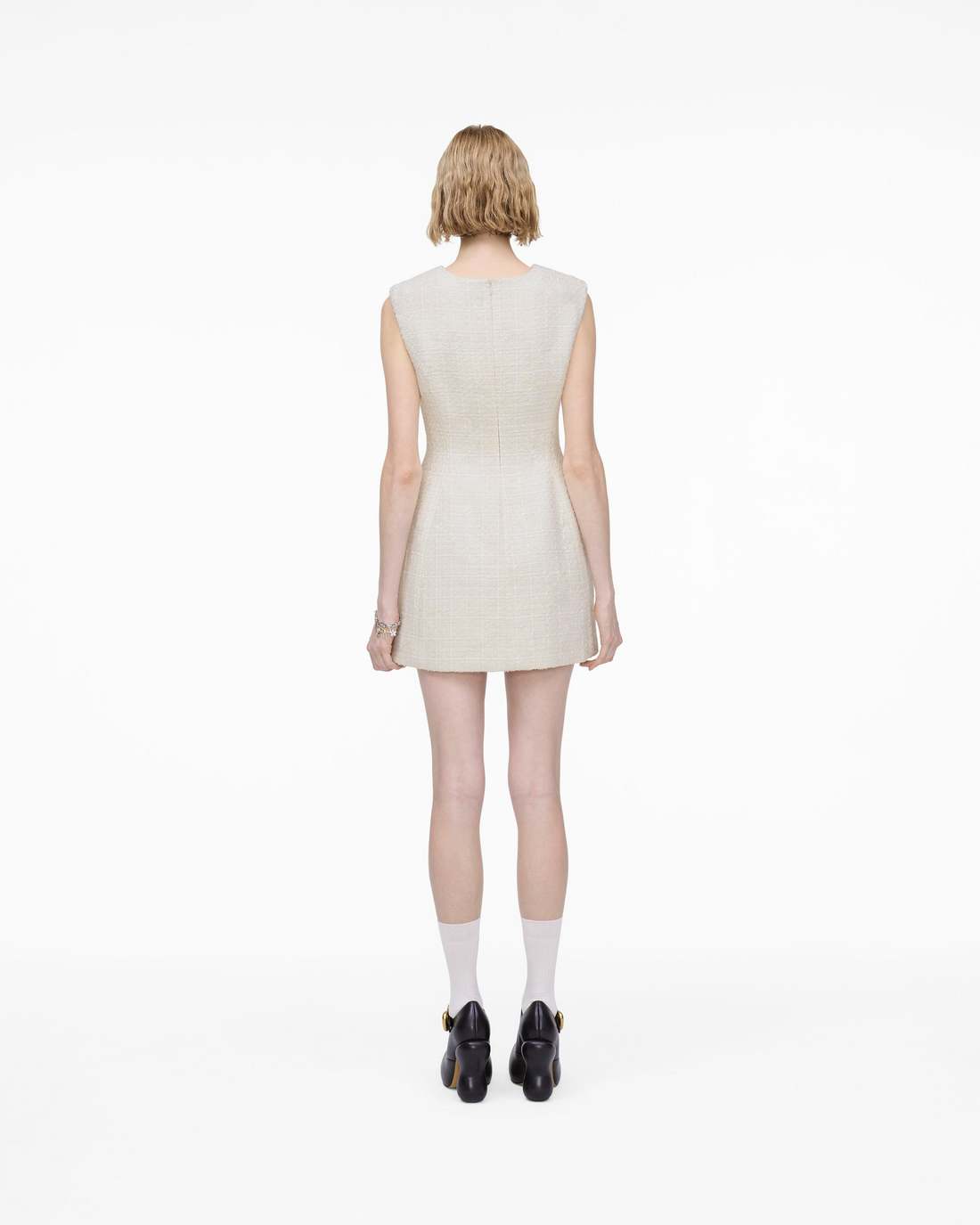 Marc Jacobs Sculptural Tweed Dress Ivory READY TO WEAR