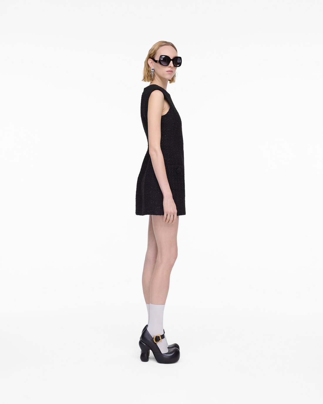 Marc Jacobs Sculptural Tweed Dress Black READY TO WEAR