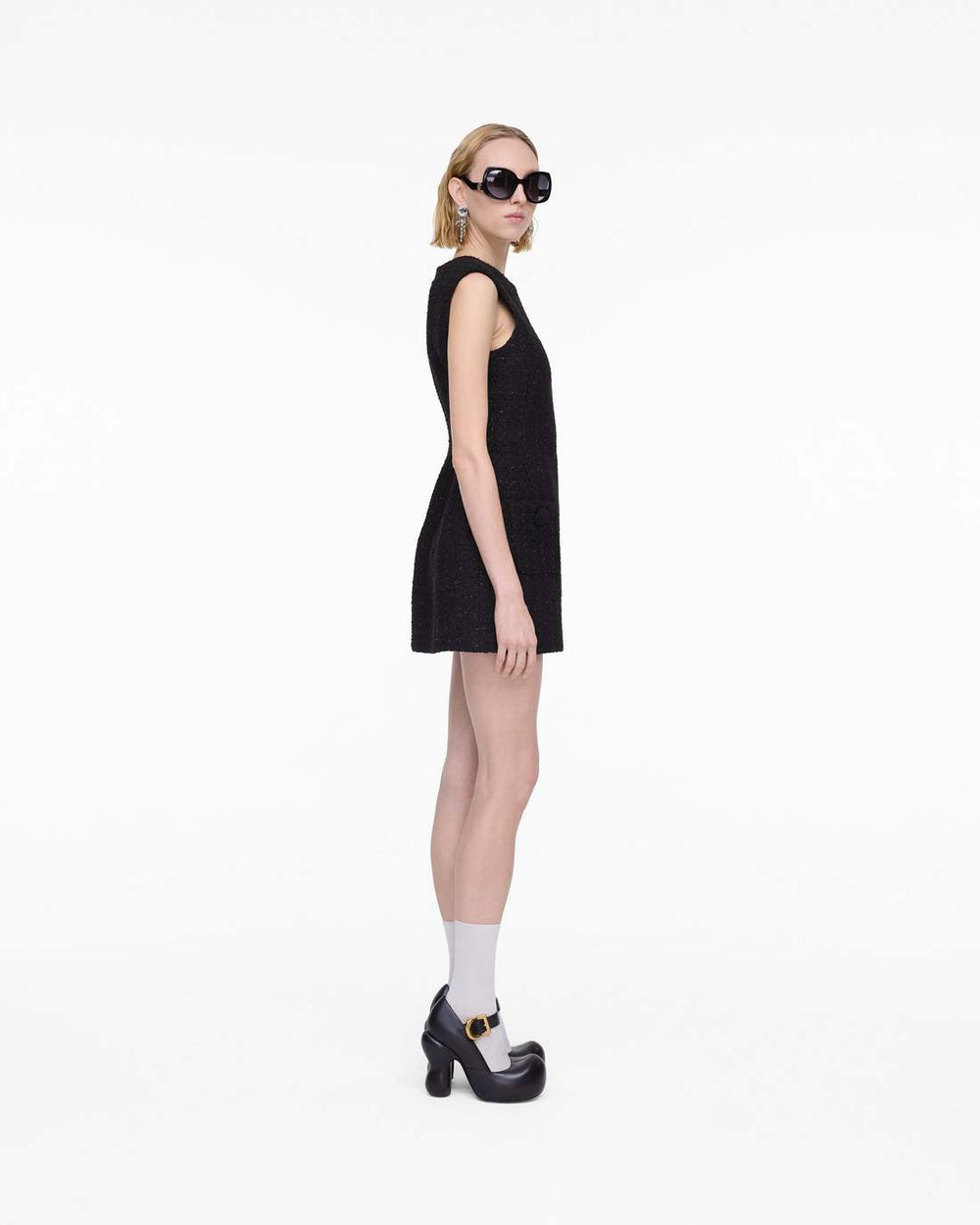 Marc Jacobs Sculptural Tweed Dress Black READY TO WEAR