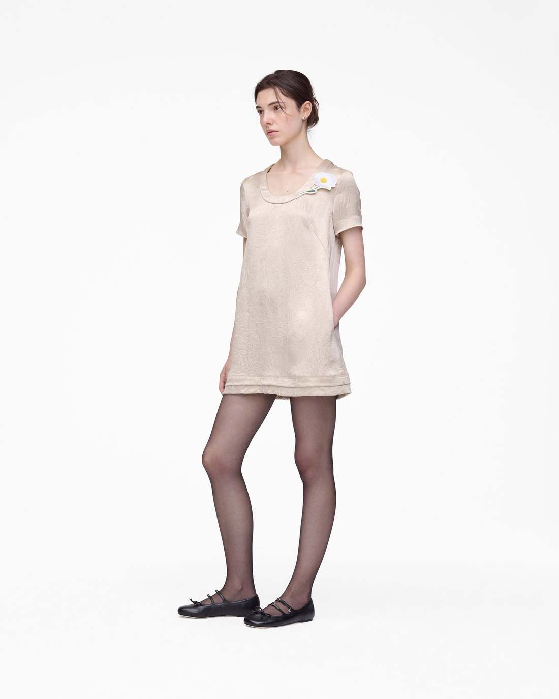 Marc Jacobs Crushed Satin Dress Champagne READY TO WEAR