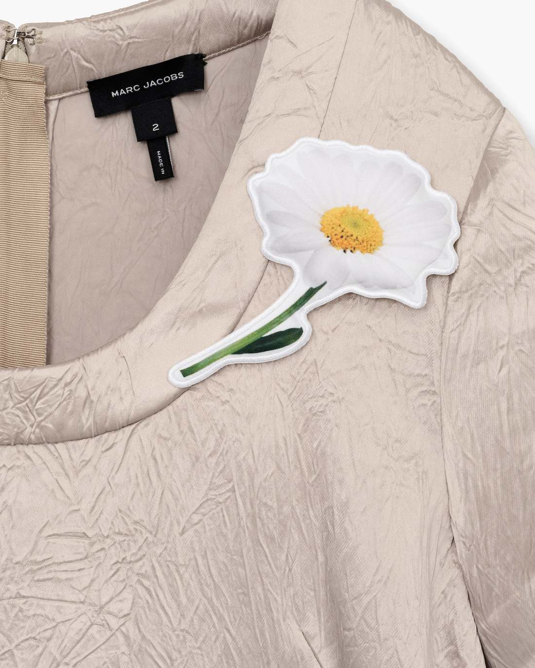 Marc Jacobs Crushed Satin Dress Champagne READY TO WEAR