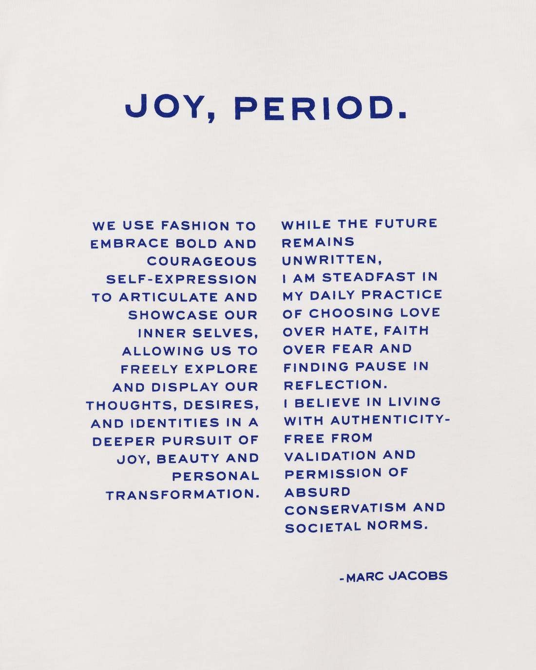 Marc Jacobs Joy. Slim Tee White READY TO WEAR