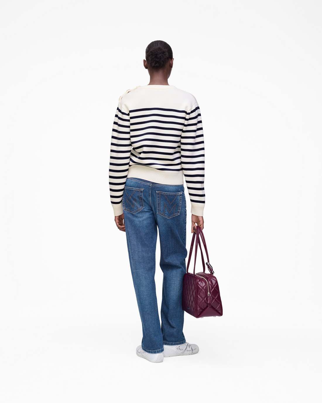 Marc Jacobs Breton Stripe Crewneck White/Navy READY TO WEAR