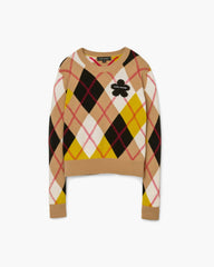 Marc Jacobs Preppy Daisy Argyle Crewneck Joy Yellow Multi READY TO WEAR|NEW ARRIVALS