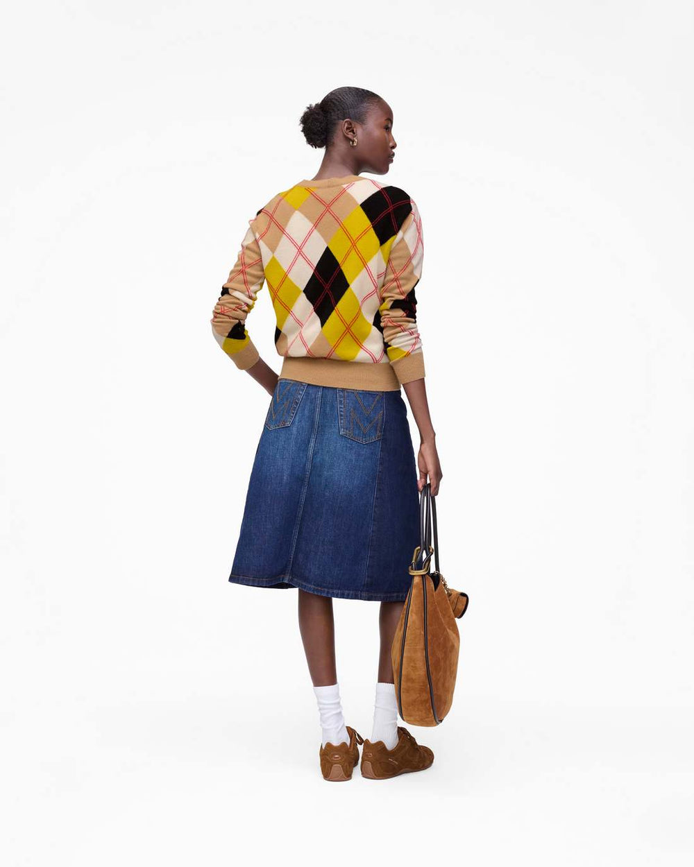 Marc Jacobs Preppy Daisy Argyle Crewneck Joy Yellow Multi READY TO WEAR|NEW ARRIVALS