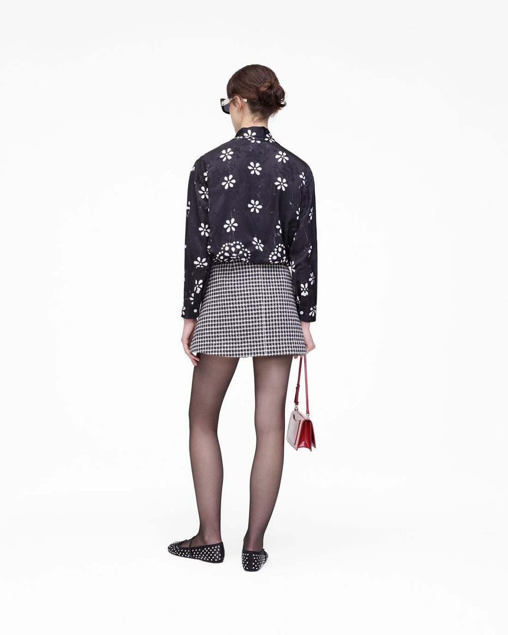 Marc Jacobs Trompe L'Oeil Eyelet Bow Blouse Black/White READY TO WEAR