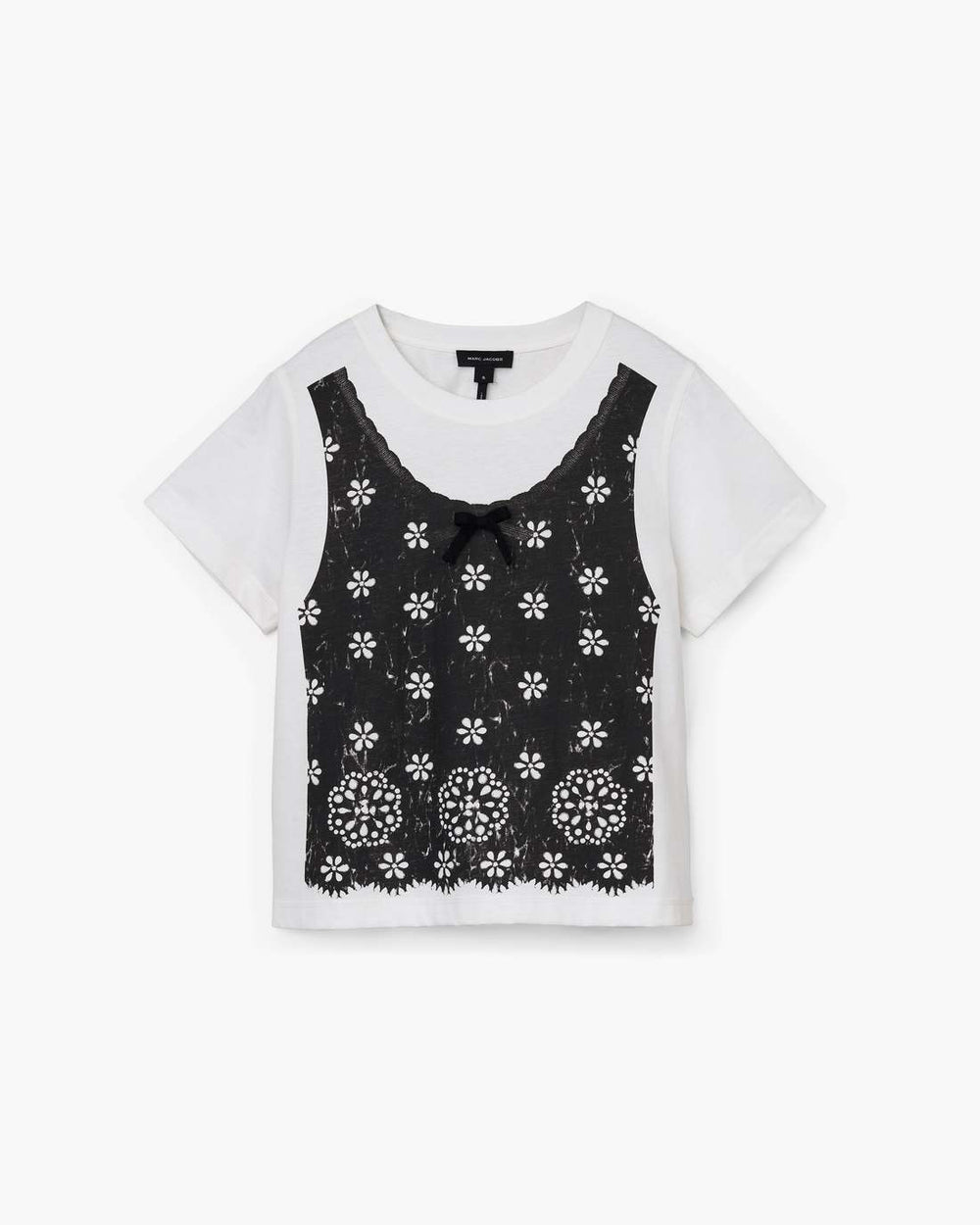 Marc Jacobs Trompe L'Oeil Eyelet Slim Tee White Multi READY TO WEAR
