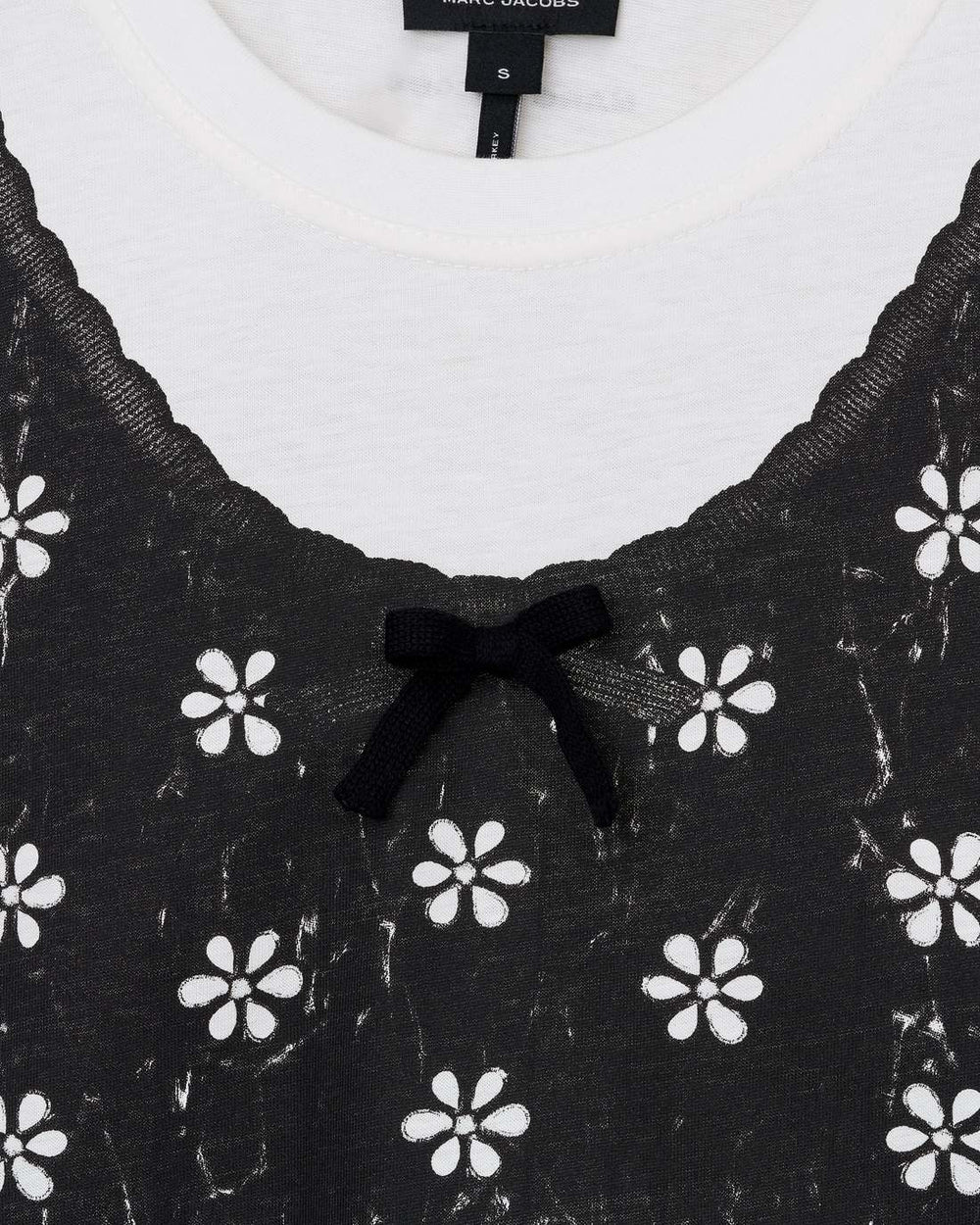 Marc Jacobs Trompe L'Oeil Eyelet Slim Tee White Multi READY TO WEAR