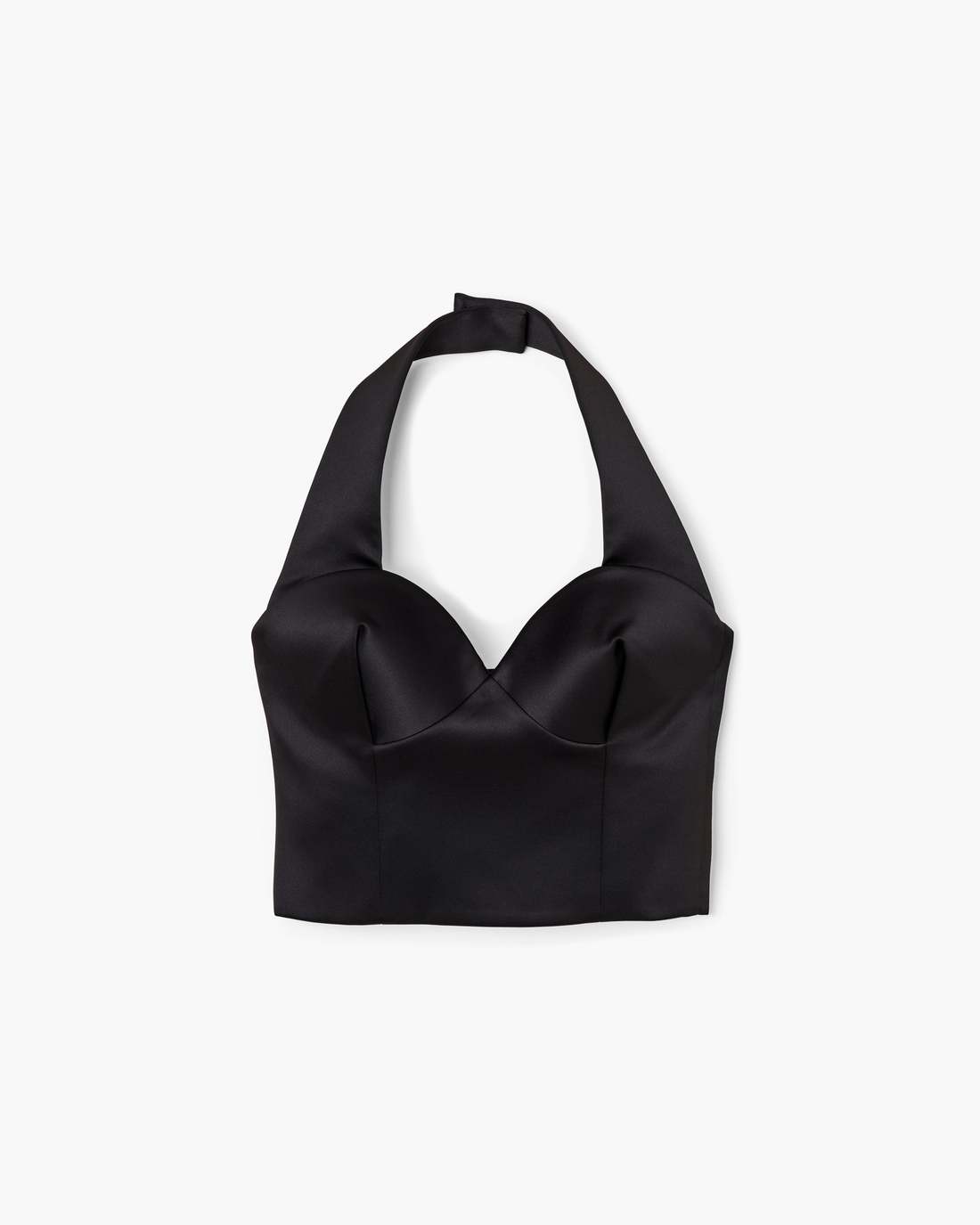 Marc Jacobs Sculpted Satin Halter Top Black READY TO WEAR