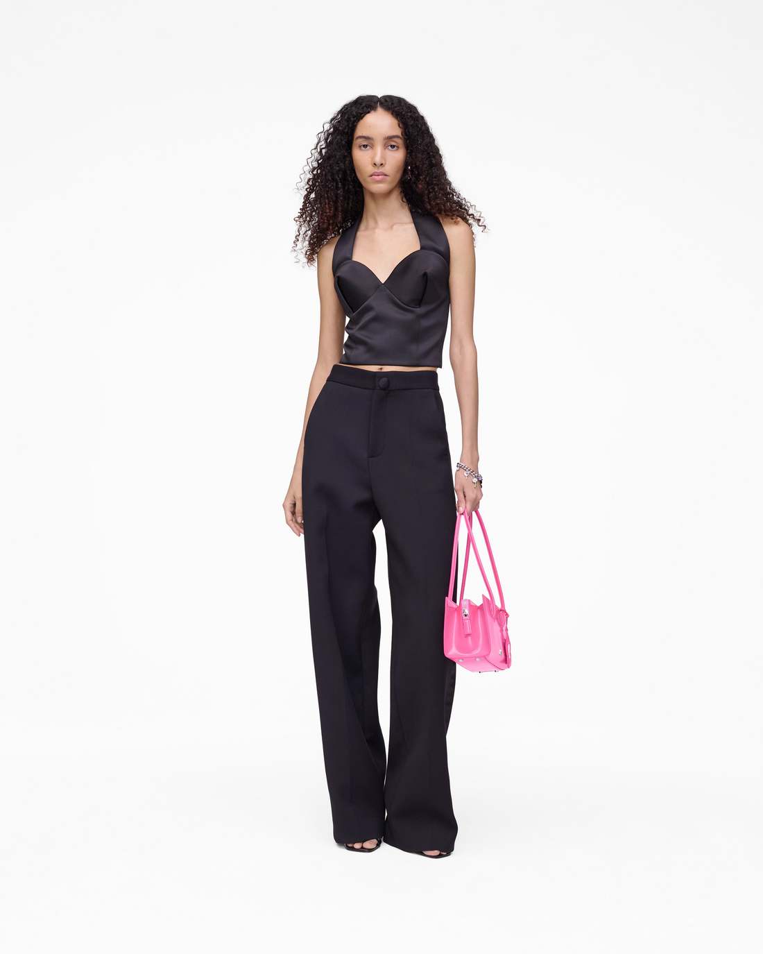 Marc Jacobs Sculpted Satin Halter Top Black READY TO WEAR