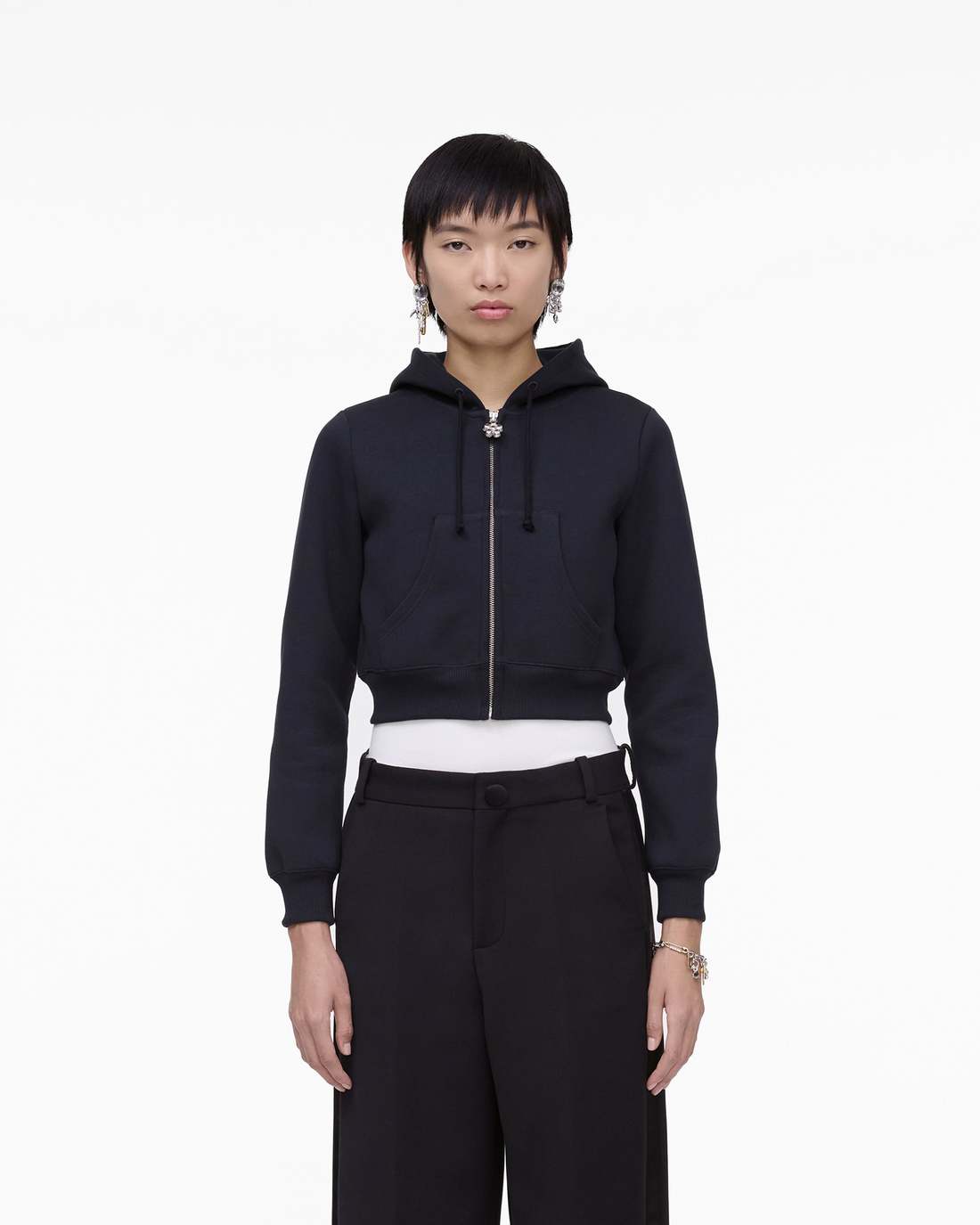 Marc Jacobs Charm Cropped Hoodie Black READY TO WEAR