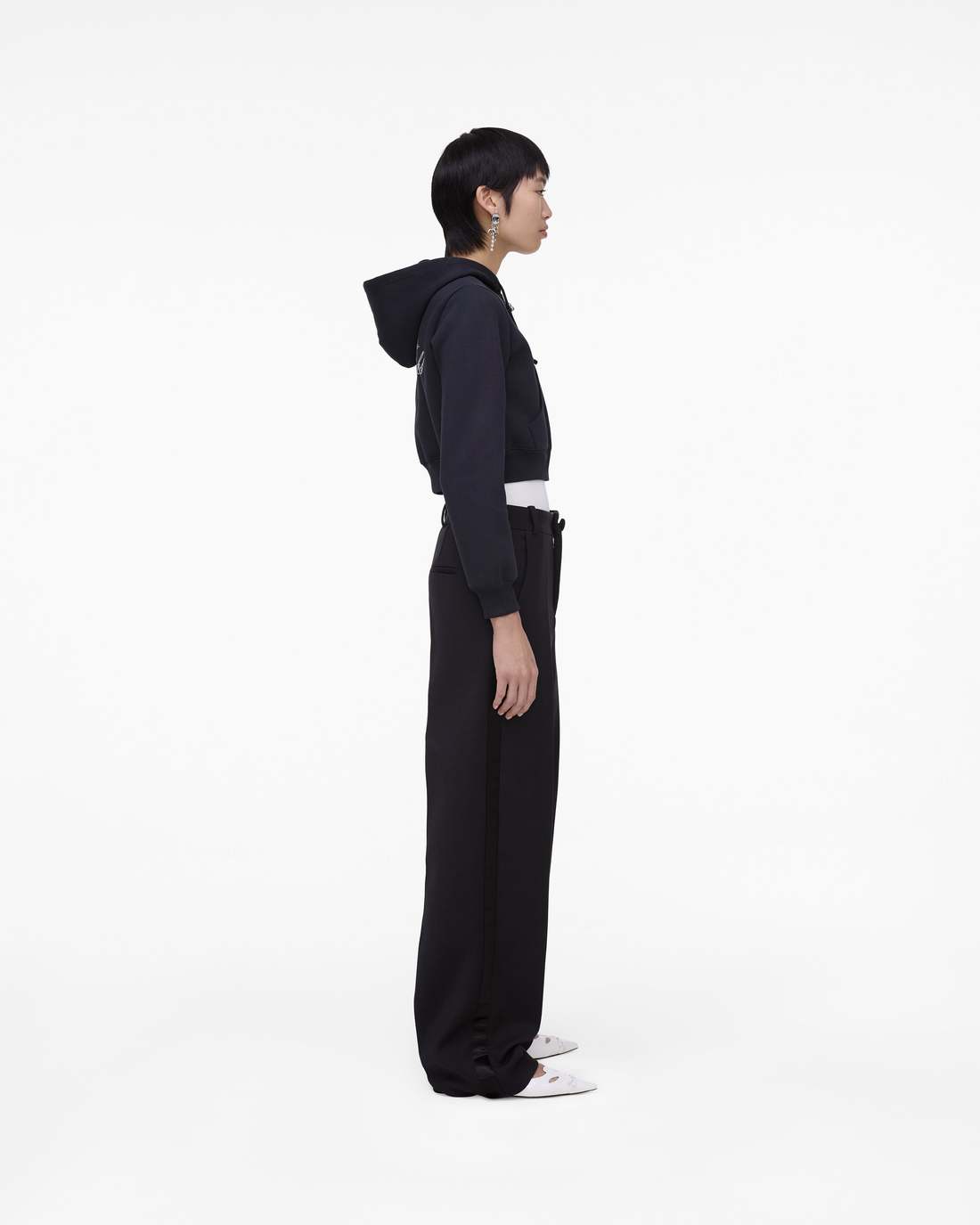Marc Jacobs Charm Cropped Hoodie Black READY TO WEAR