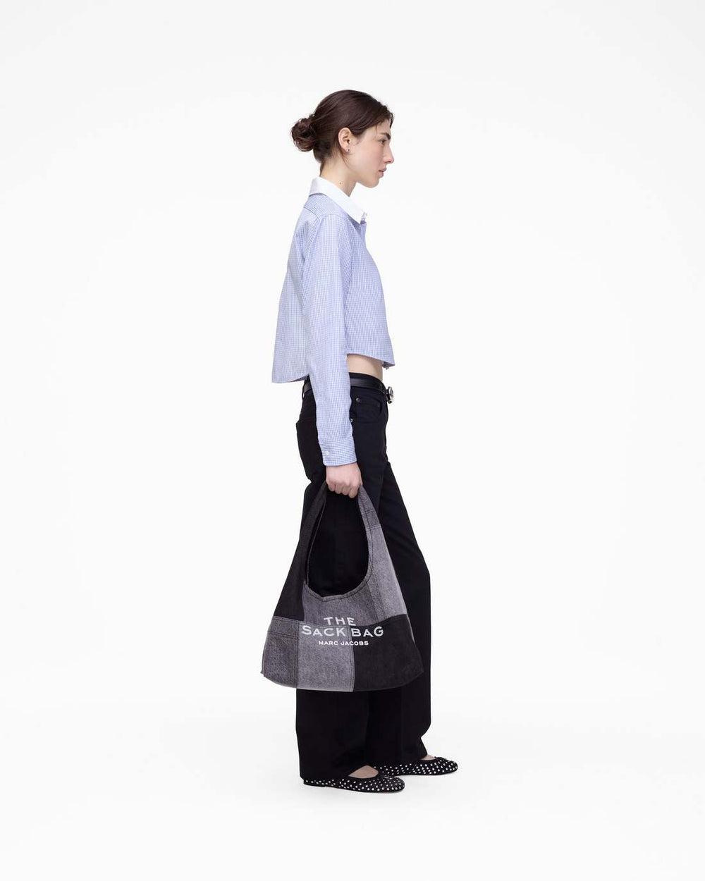 Marc Jacobs The Cropped Femme Shirt Blue Multi READY TO WEAR