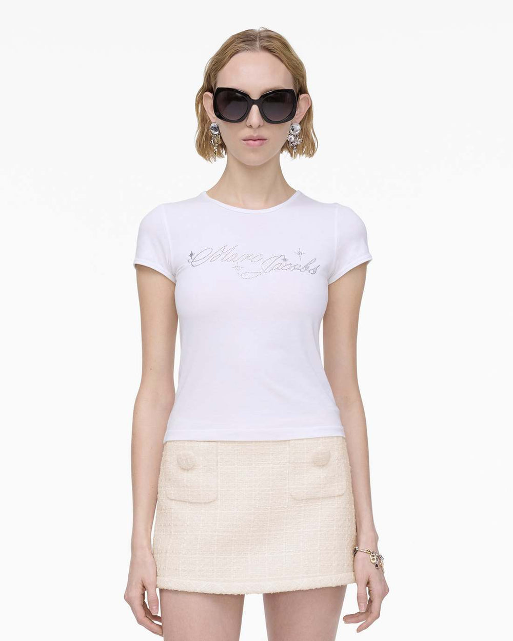 Marc Jacobs Charm Logo Shrunken Tee White READY TO WEAR|NEW ARRIVALS
