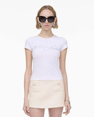 Marc Jacobs Charm Logo Shrunken Tee White READY TO WEAR|NEW ARRIVALS