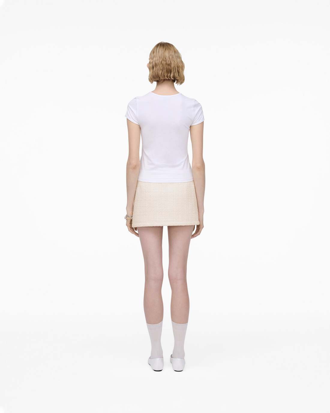 Marc Jacobs Charm Logo Shrunken Tee White READY TO WEAR|NEW ARRIVALS