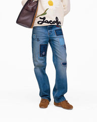 Marc Jacobs Patchwork Straight Jean Bright Indigo READY TO WEAR