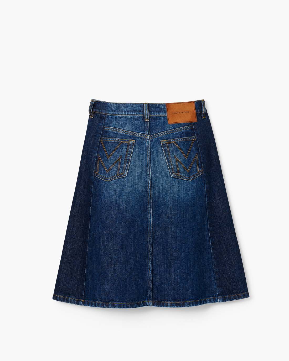 Marc Jacobs Two Tone Shadow Denim Skirt Dark Slub Indigo READY TO WEAR|NEW ARRIVALS