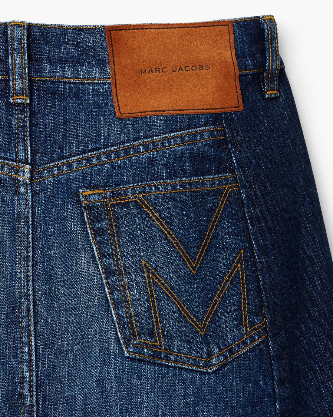 Marc Jacobs Two Tone Shadow Denim Skirt Dark Slub Indigo READY TO WEAR|NEW ARRIVALS