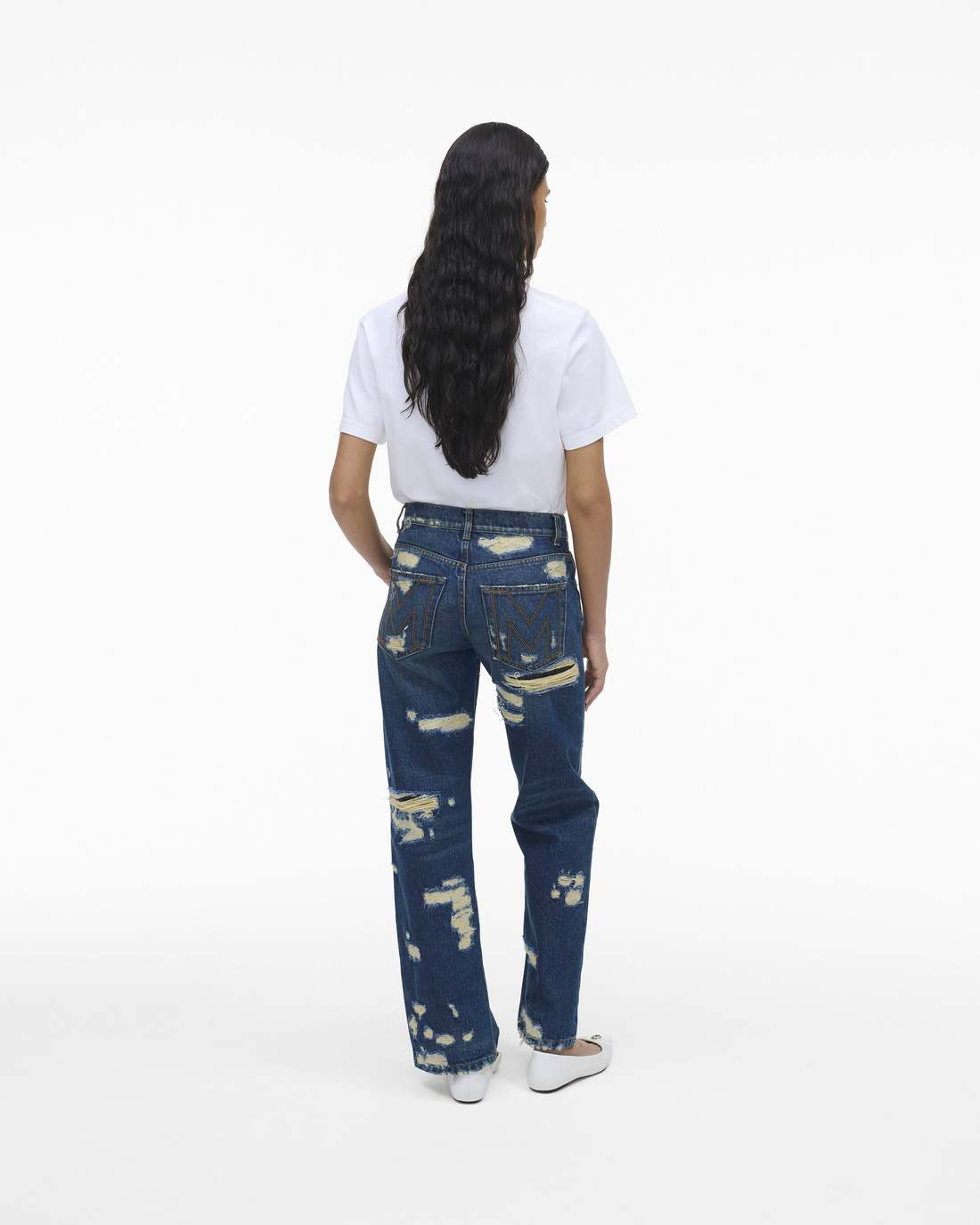 Marc Jacobs The Rip And Repair Straight Jean Punk Indigo READY TO WEAR