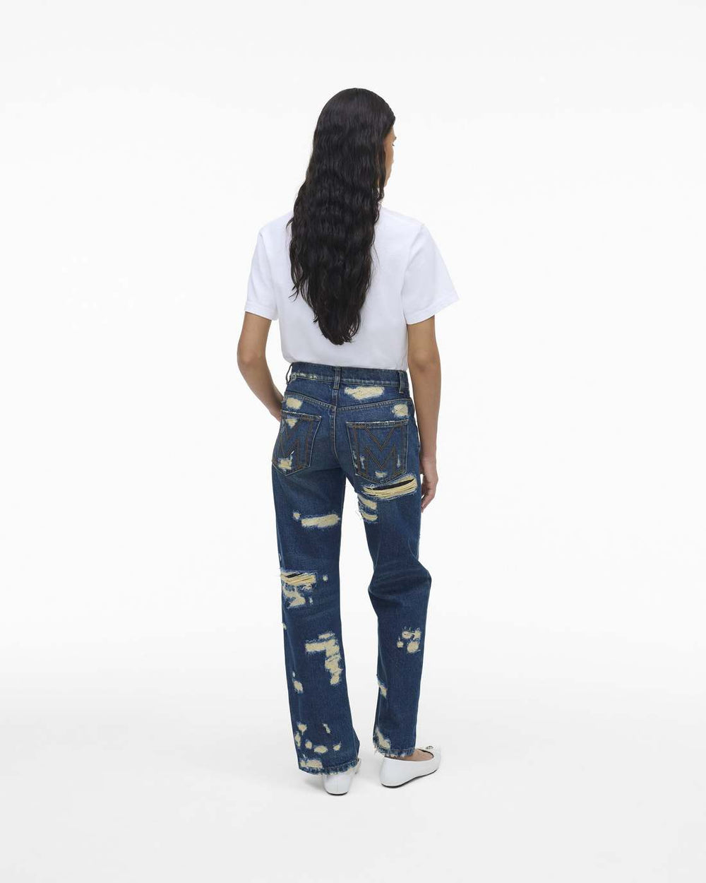 Marc Jacobs The Rip And Repair Straight Jean Punk Indigo READY TO WEAR