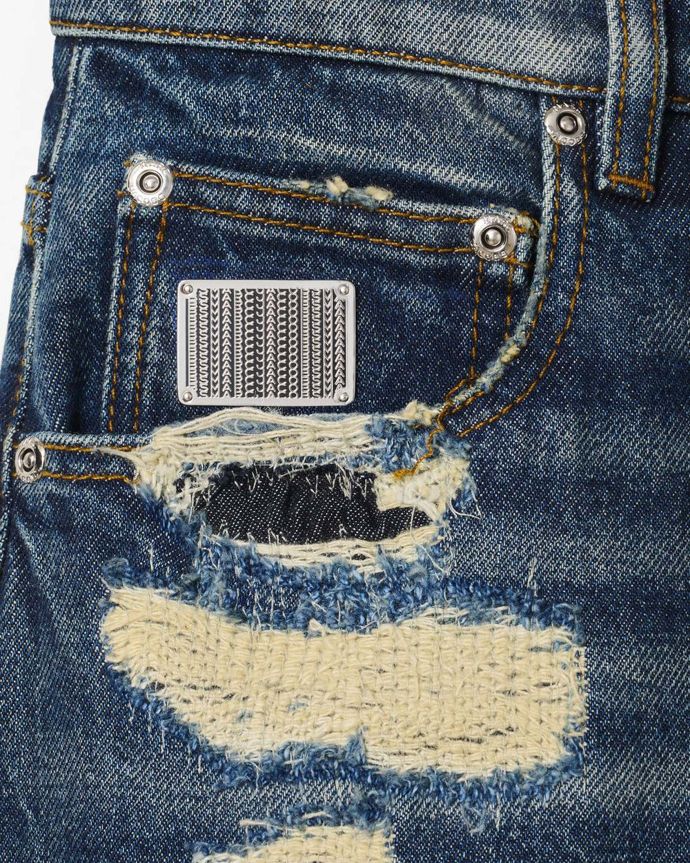 Marc Jacobs The Rip And Repair Straight Jean Punk Indigo READY TO WEAR