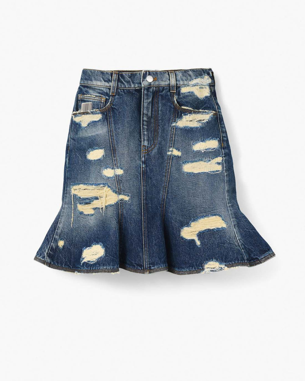 Marc Jacobs The Rip And Repair Fluted Mini Skirt Punk Indigo READY TO WEAR
