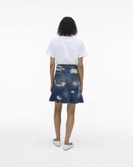 Marc Jacobs The Rip And Repair Fluted Mini Skirt Punk Indigo READY TO WEAR