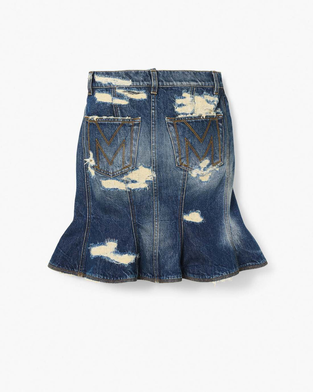 Marc Jacobs The Rip And Repair Fluted Mini Skirt Punk Indigo READY TO WEAR